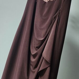 Elegant Asymmetrical Skirt in Rich Brown